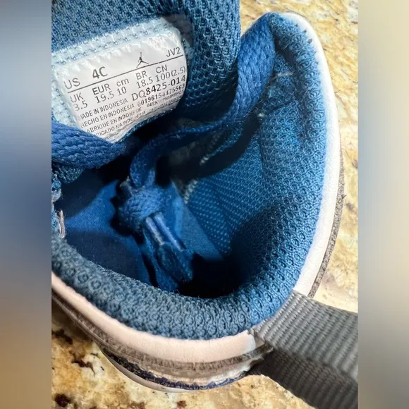 Jordan 1 Mid Toddler Sneaker Cement Grey / White-True Blue 4C