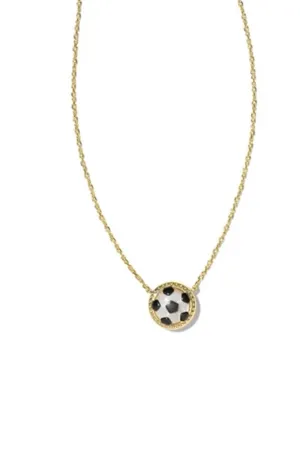 Kendra Scott Soccer Short Pendant Necklace in Gold | N00560GLD-IVORYMOP