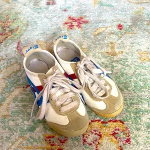 Kid ASICS Onitsuka Tiger Mexico 66 Sneaker Sz 10 White Red Blue Tri Color Unisex