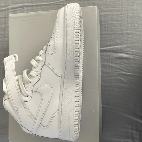 Kids Air Force 1 Mid-LE White Shoes