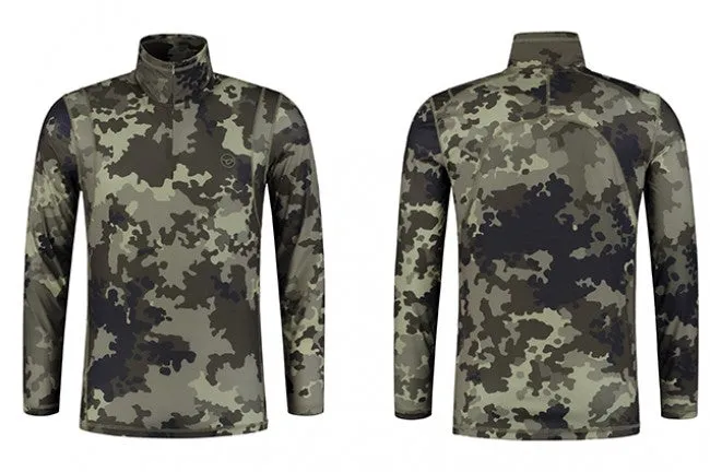 Korda Kool Quick Dry LS Zip Neck Kamo XXL