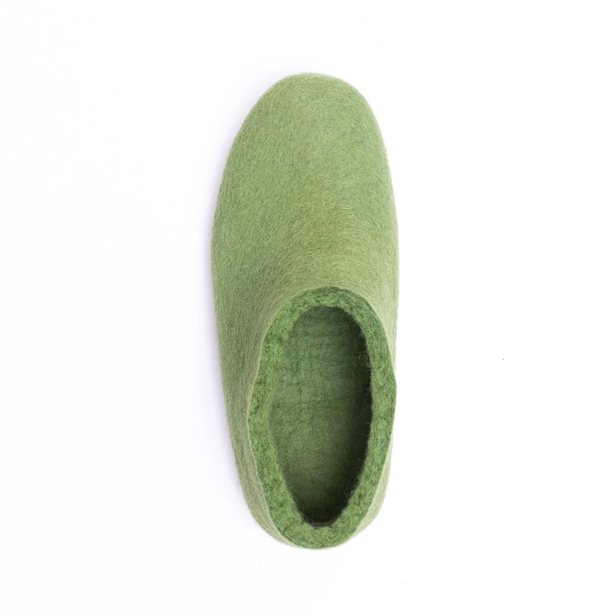 KUUMA – Light Green Wool Felt Ankle Boots for Men Warm, Non-Slip, Indoor Comfort
