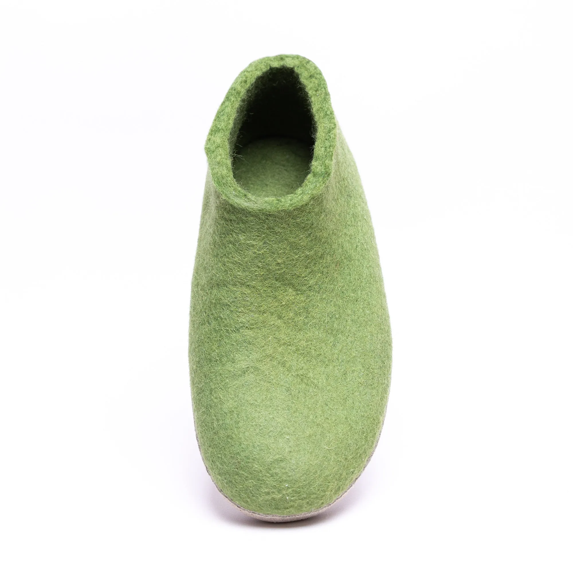 KUUMA – Light Green Wool Felt Ankle Boots for Men Warm, Non-Slip, Indoor Comfort