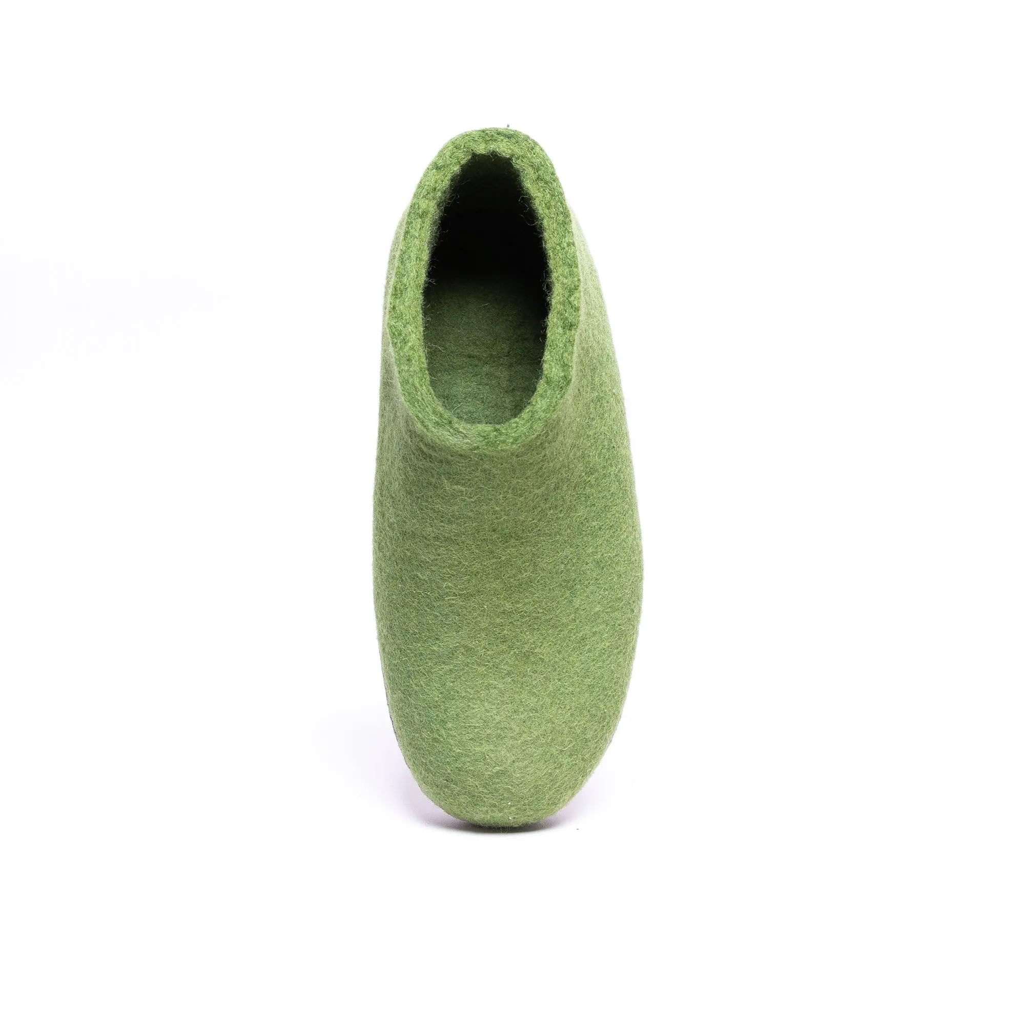 KUUMA – Light Green Wool Felt Ankle Boots for Men Warm, Non-Slip, Indoor Comfort