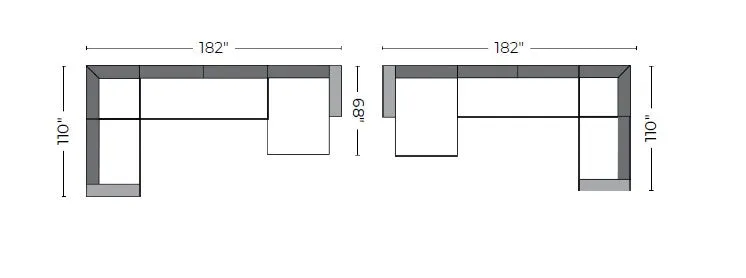 Lago Vista 182" Corner Sectional With Right Chaise