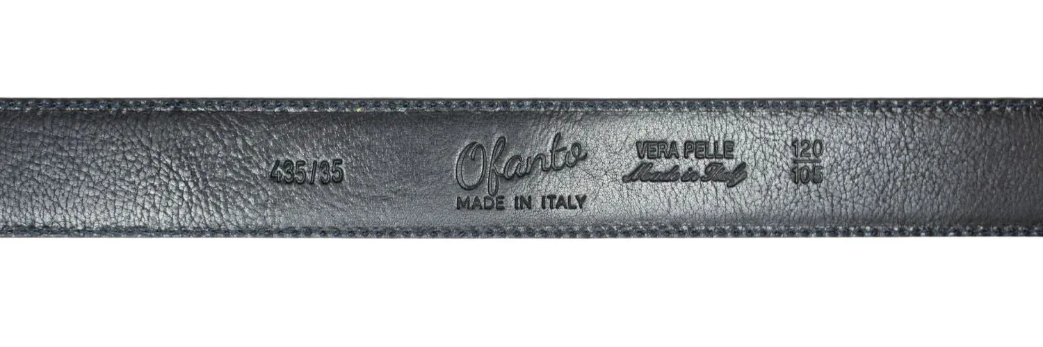 Leather Belt - Navy