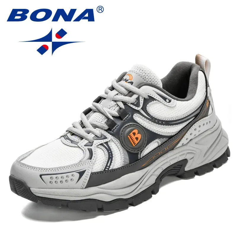 Leather Mesh Jogging  Breathable Running Shoes Sports Trainers For men