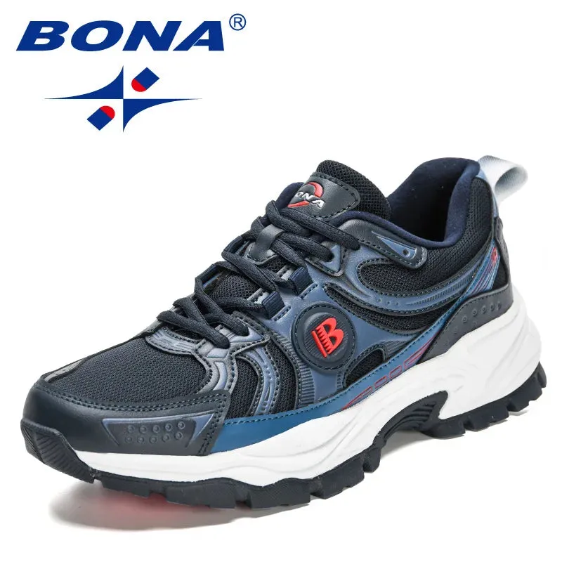 Leather Mesh Jogging  Breathable Running Shoes Sports Trainers For men