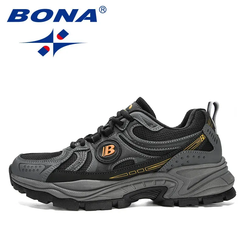 Leather Mesh Jogging  Breathable Running Shoes Sports Trainers For men