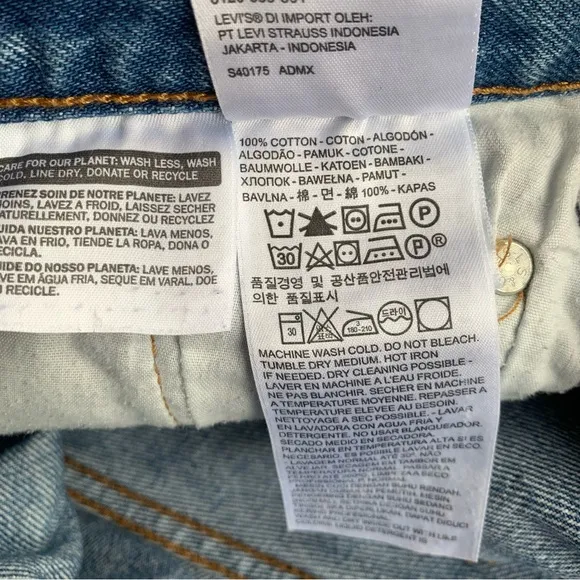 Levi's 501 Mid Rise Hidden Button Fly Cut Off Medium Wash Denim Jean Shorts