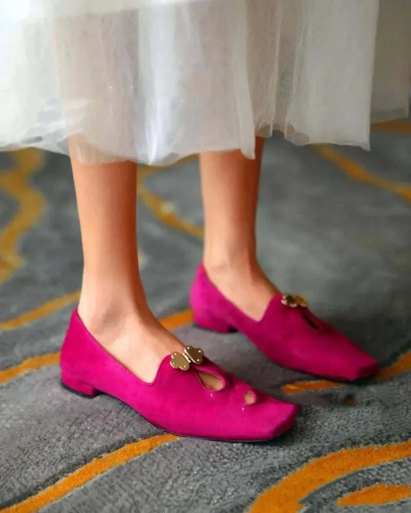 Low-cut Square Headgear Foot Mid-mouth Women's Shoes