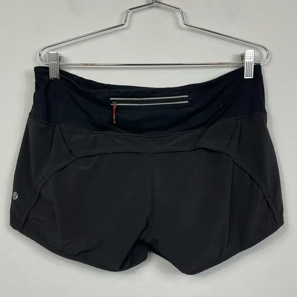 Lululemon Run: Speed Up Short 2.5&quot; Size 8 Black With Inner Brief Back Zip Pocket