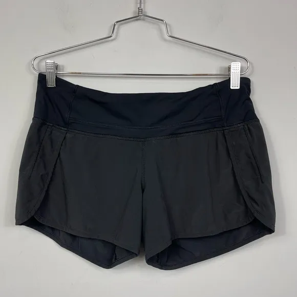 Lululemon Run: Speed Up Short 2.5&quot; Size 8 Black With Inner Brief Back Zip Pocket