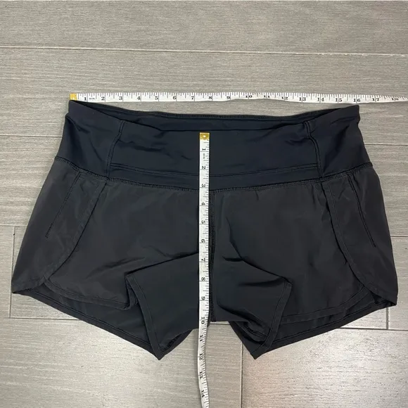 Lululemon Run: Speed Up Short 2.5&quot; Size 8 Black With Inner Brief Back Zip Pocket