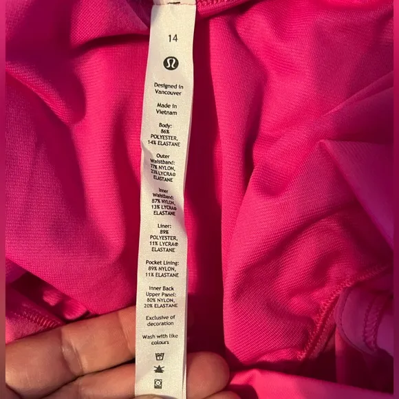 Lululemon Speed Up LR Low Rise Short 2.5&quot; Lined SNCP Sonic Pink Size 14 NWT