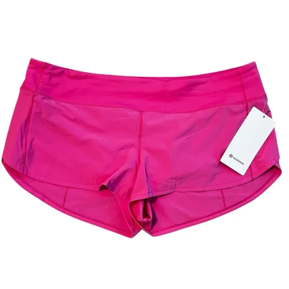 Lululemon Speed Up LR Low Rise Short 2.5&quot; Lined SNCP Sonic Pink Size 14 NWT
