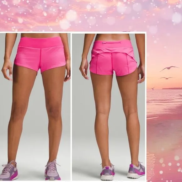 Lululemon Speed Up Low-Rise Short 2.5&quot; Sonic Pink‎ size 10 NWT shorts 💝