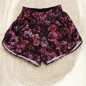 Lululemon Track That High Rise Short 3&quot; Lined Fluoro Floral Multi Size 6