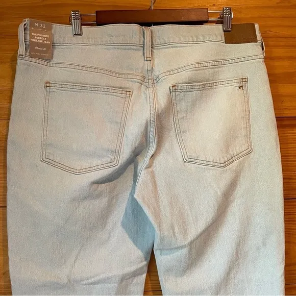 Madewell The Mid Rise Perfect Vintage Jean in Fitzgerald Wash 32 Plus Size NWT