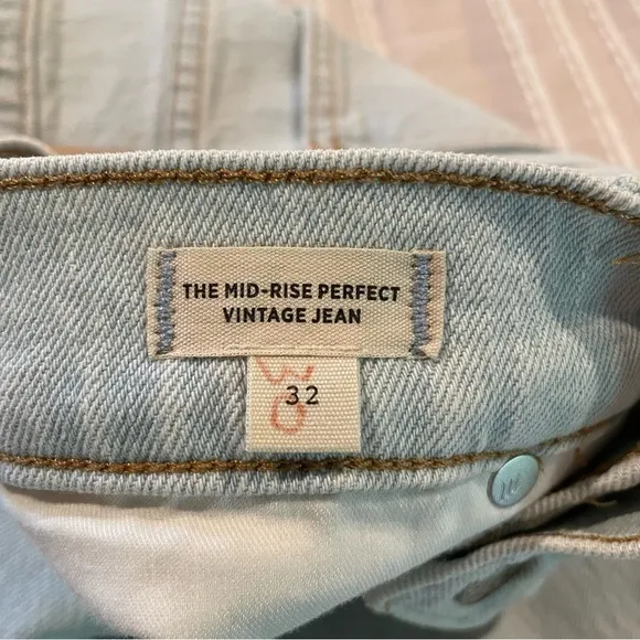 Madewell The Mid Rise Perfect Vintage Jean in Fitzgerald Wash 32 Plus Size NWT