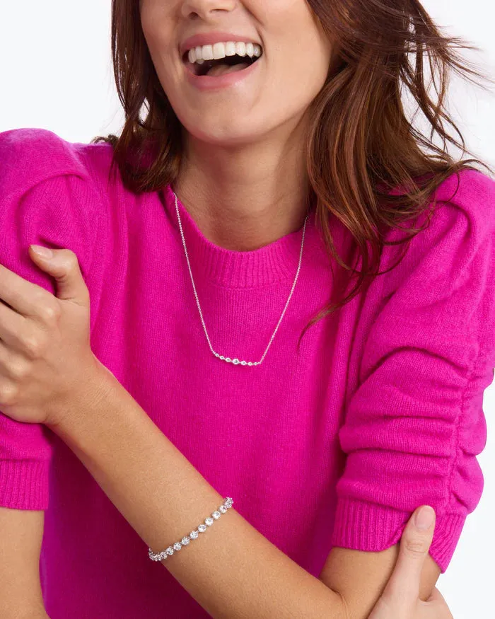 Melinda Maria She's An Icon Tennis Bracelet in Silver-White