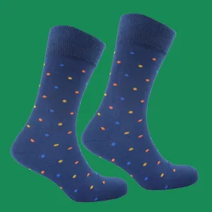 Men's Colville Dot Socks - Navy