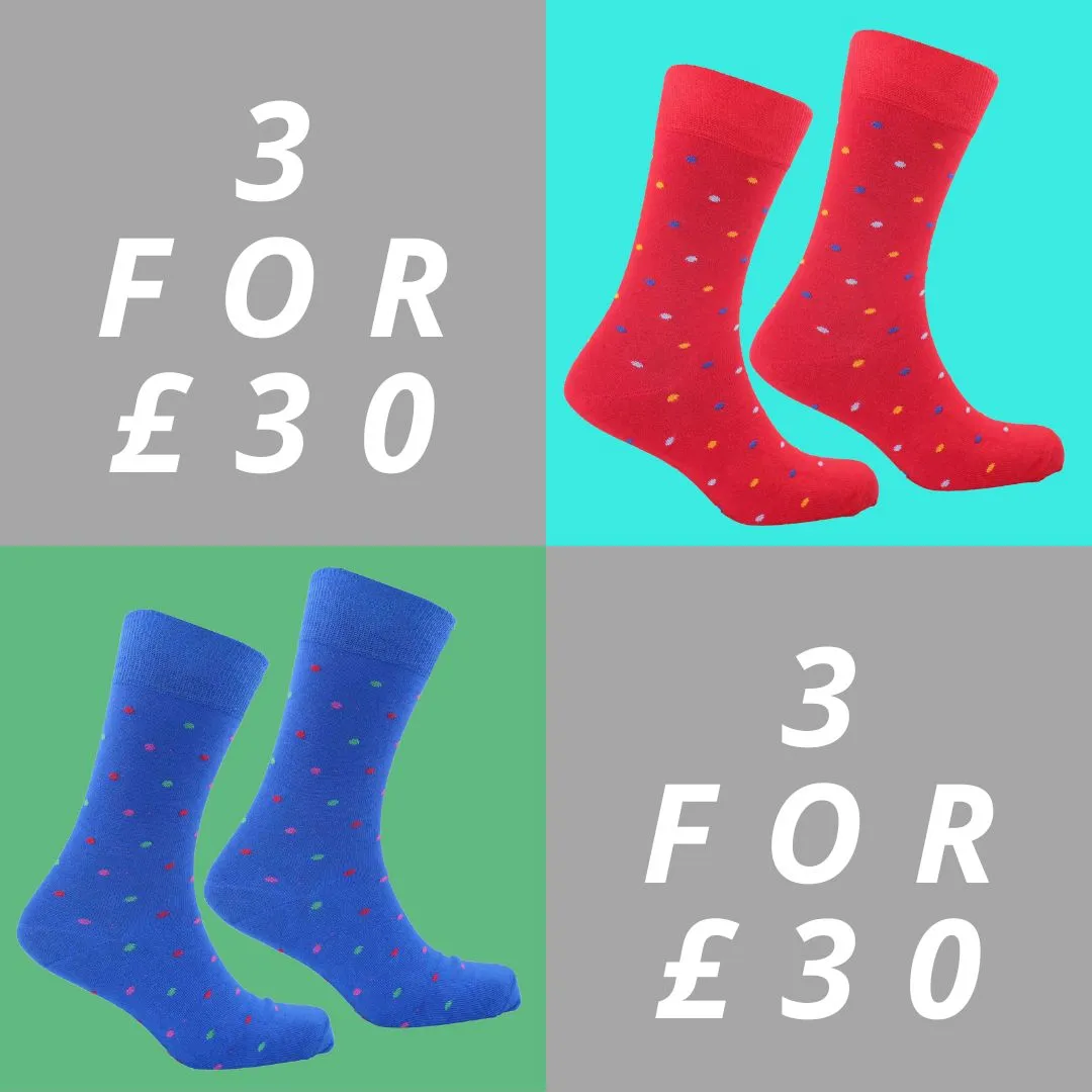 Men's Colville Dot Socks - Navy