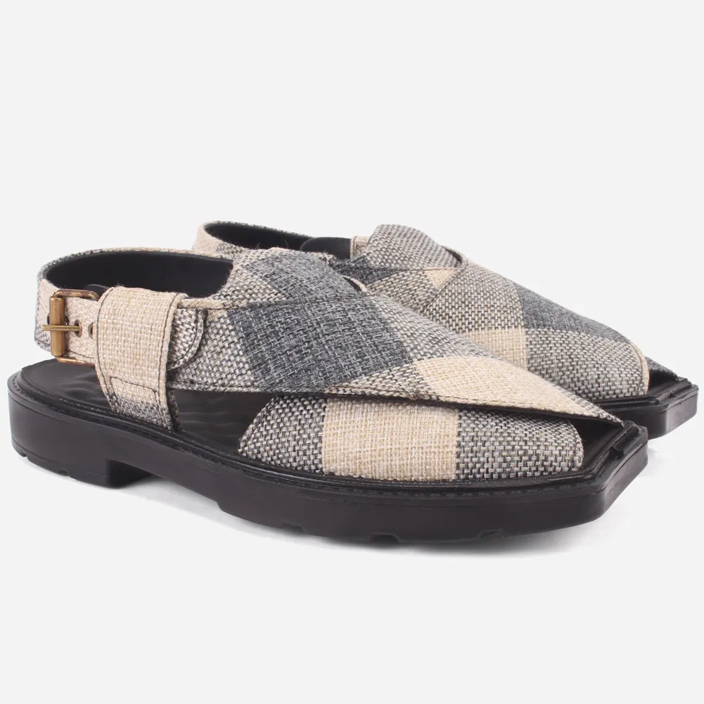 Men's "SIDIQ" Leather Flat Peshawari Sandals