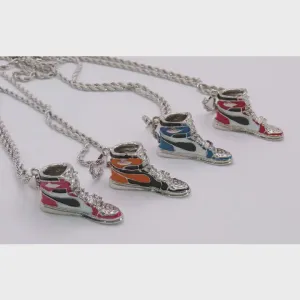Metal Hightop Tennis Shoe Necklace - 2-1715