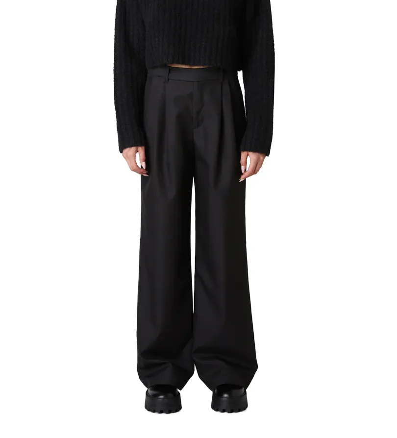 Mid Rise Wide Leg Trouser