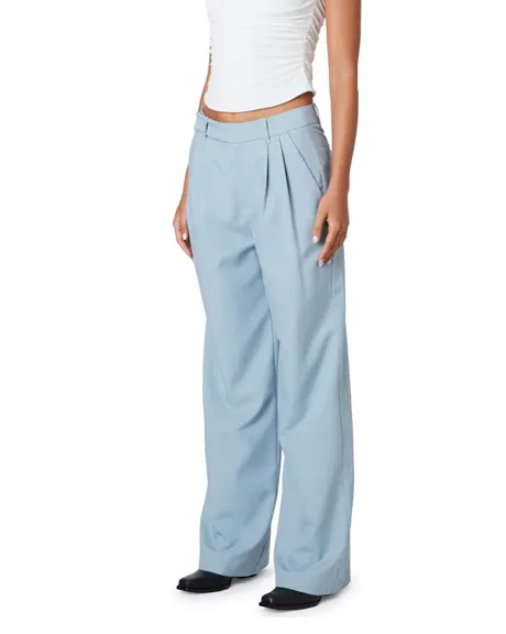 Mid Rise Wide Leg Trouser