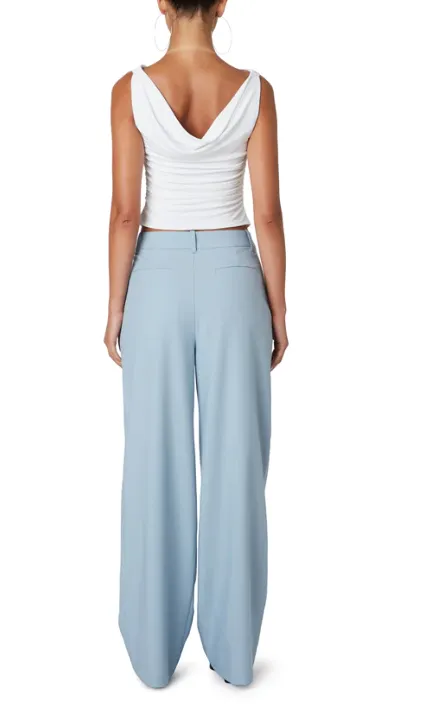 Mid Rise Wide Leg Trouser