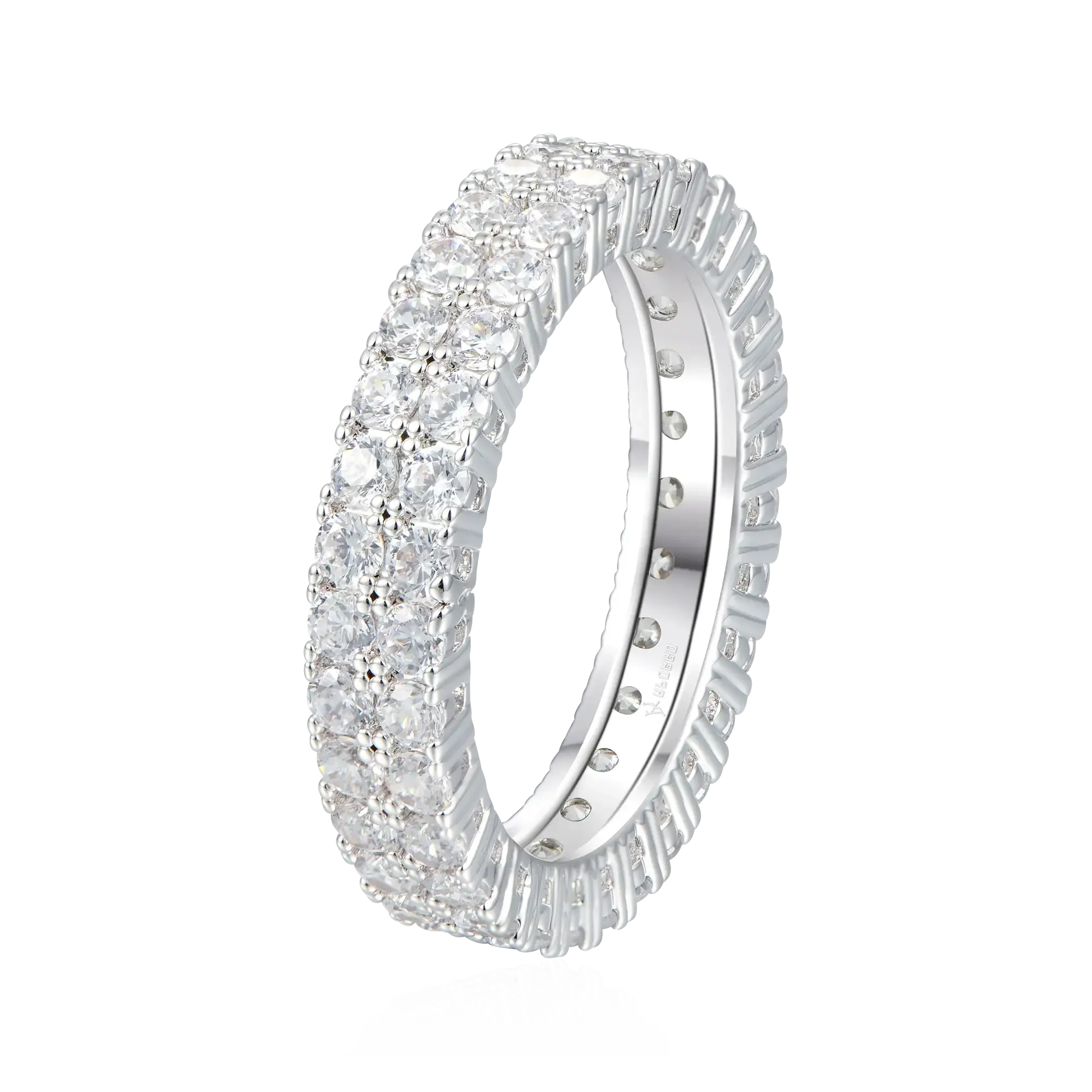 Moissanite Double Row Tennis Ring - 4mm