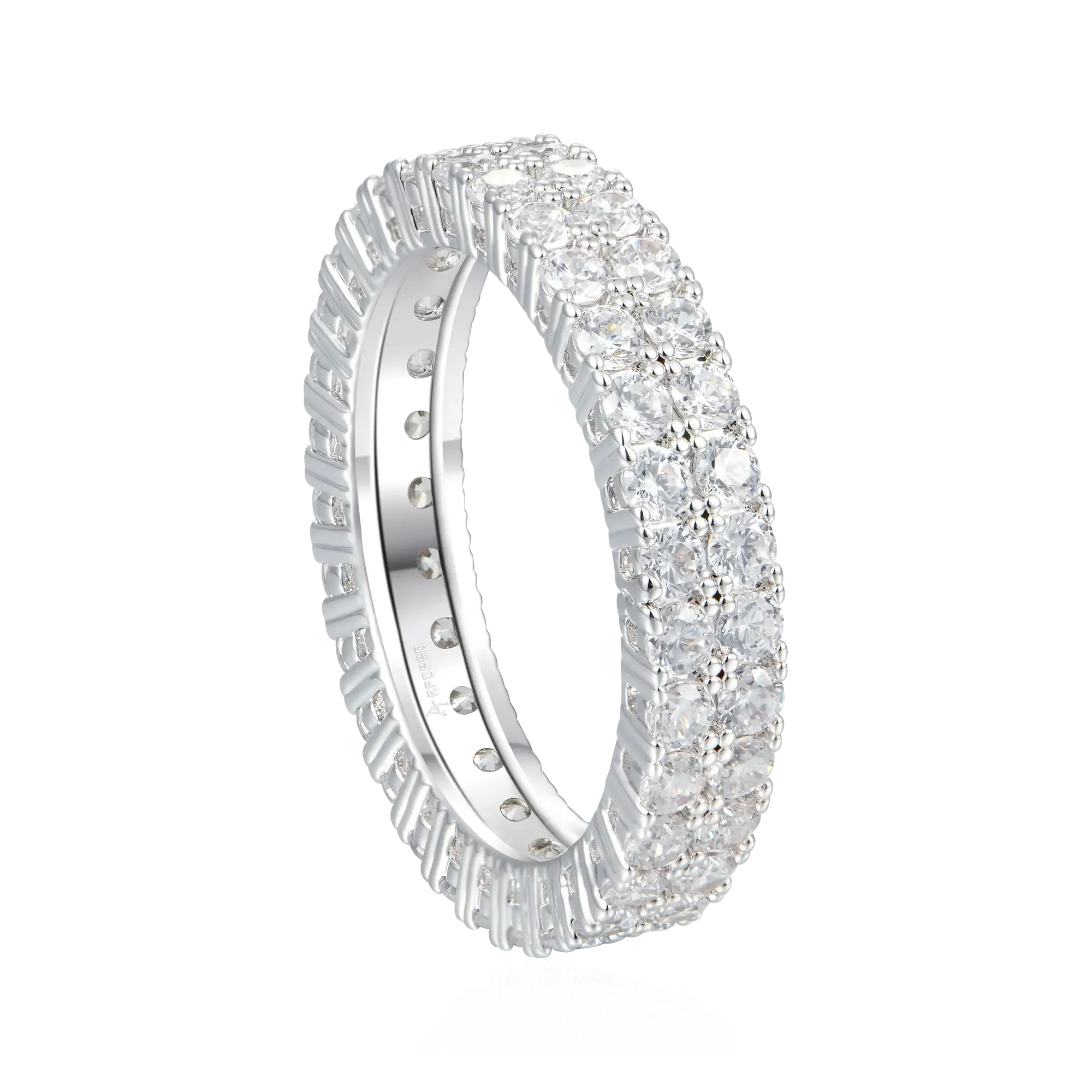 Moissanite Double Row Tennis Ring - 4mm