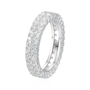 Moissanite Double Row Tennis Ring - 4mm