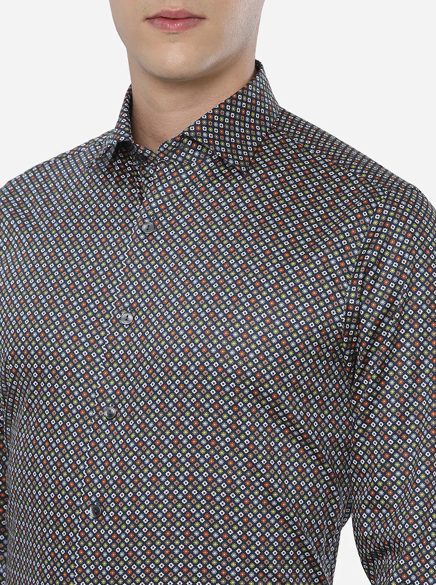 Multicolor Printed Slim Fit Party Wear Shirt | Wyre