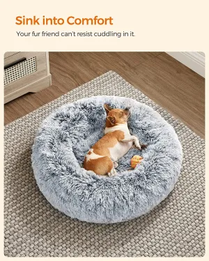 NEW FEANDREA Dog Bed, Cat Bed, Soft Plush Surface, Donut-Shaped Dog Sofa with Removable Inner Cushion, Washable