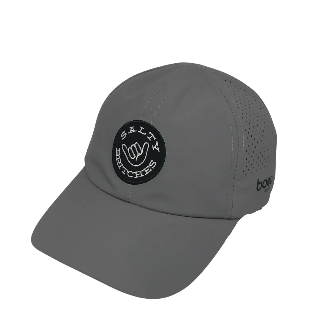 NEW Salty Elite Grey Laser Cut Hat by Boco with Black Salty Patch