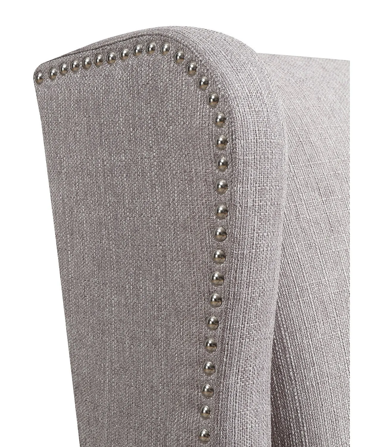 NIB! Wayfair! Priyah Wingback Chair in Dark Grey with Nailhead Trim! Retail $532 w/Tax On Sale!
