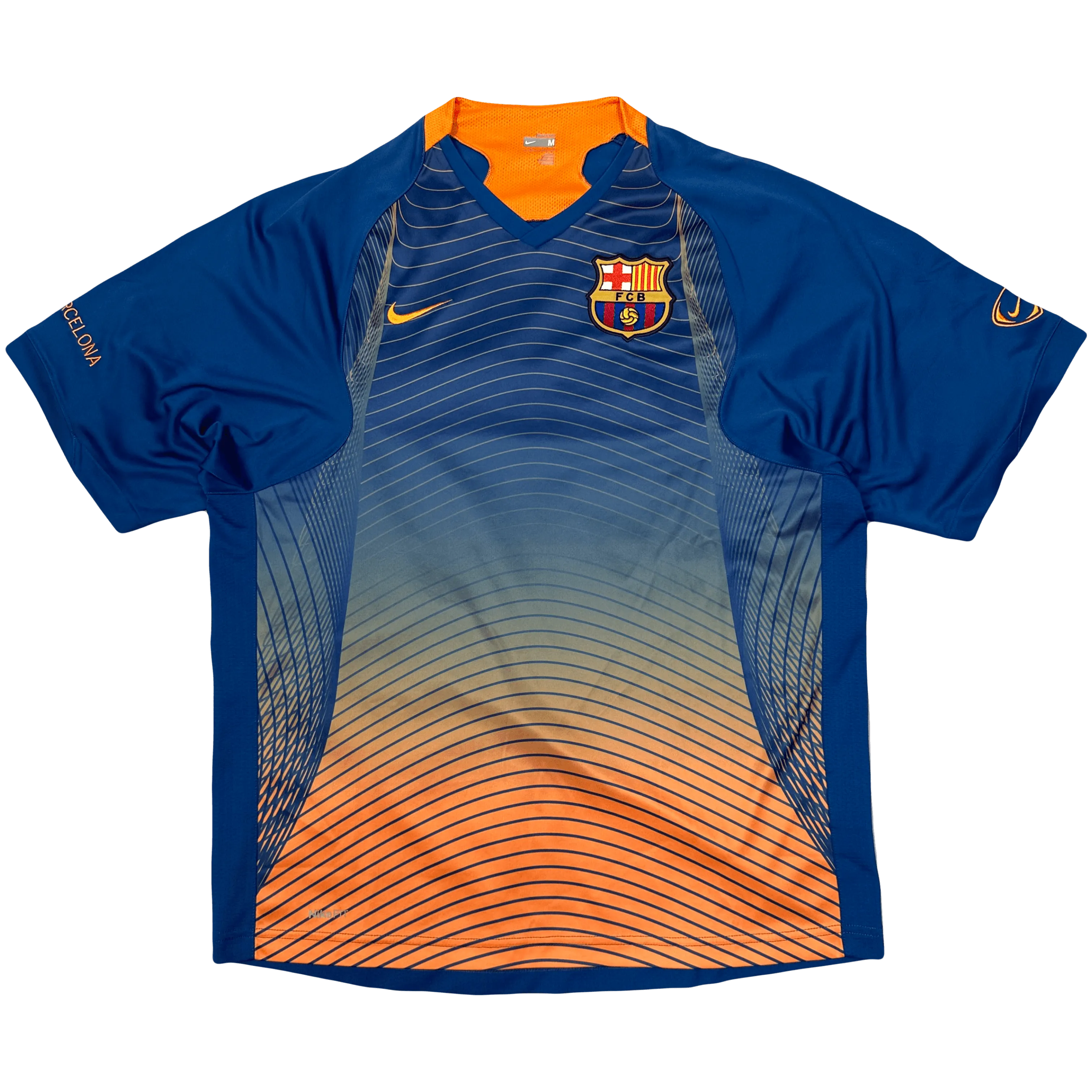 Nike Barcelona 2006/07 Training Shirt In Blue & Orange ( M )