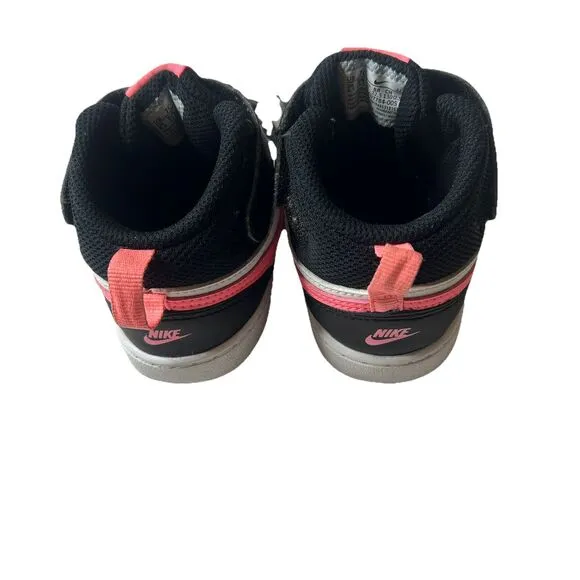 Nike Court Borough Mid 2 Size 7C Toddler White Sunset Pulse Leather Shoes