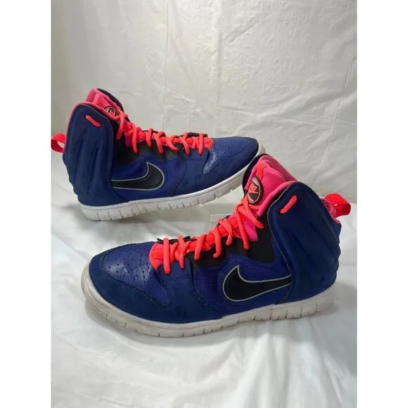 Nike Dunk Free Basketball Mid Shoes 599466-401 Deep Royal Blue/Pink Men Sz 11