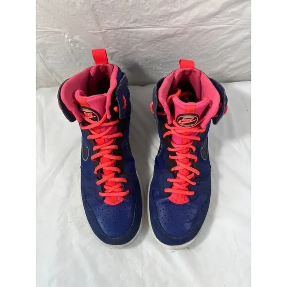 Nike Dunk Free Basketball Mid Shoes 599466-401 Deep Royal Blue/Pink Men Sz 11