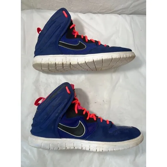 Nike Dunk Free Basketball Mid Shoes 599466-401 Deep Royal Blue/Pink Men Sz 11
