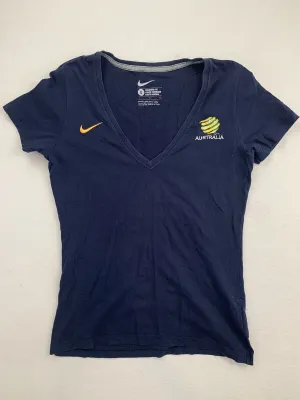 Nike Womens Navy Blue Australian Soccer Matildas T-shirt Size Large
