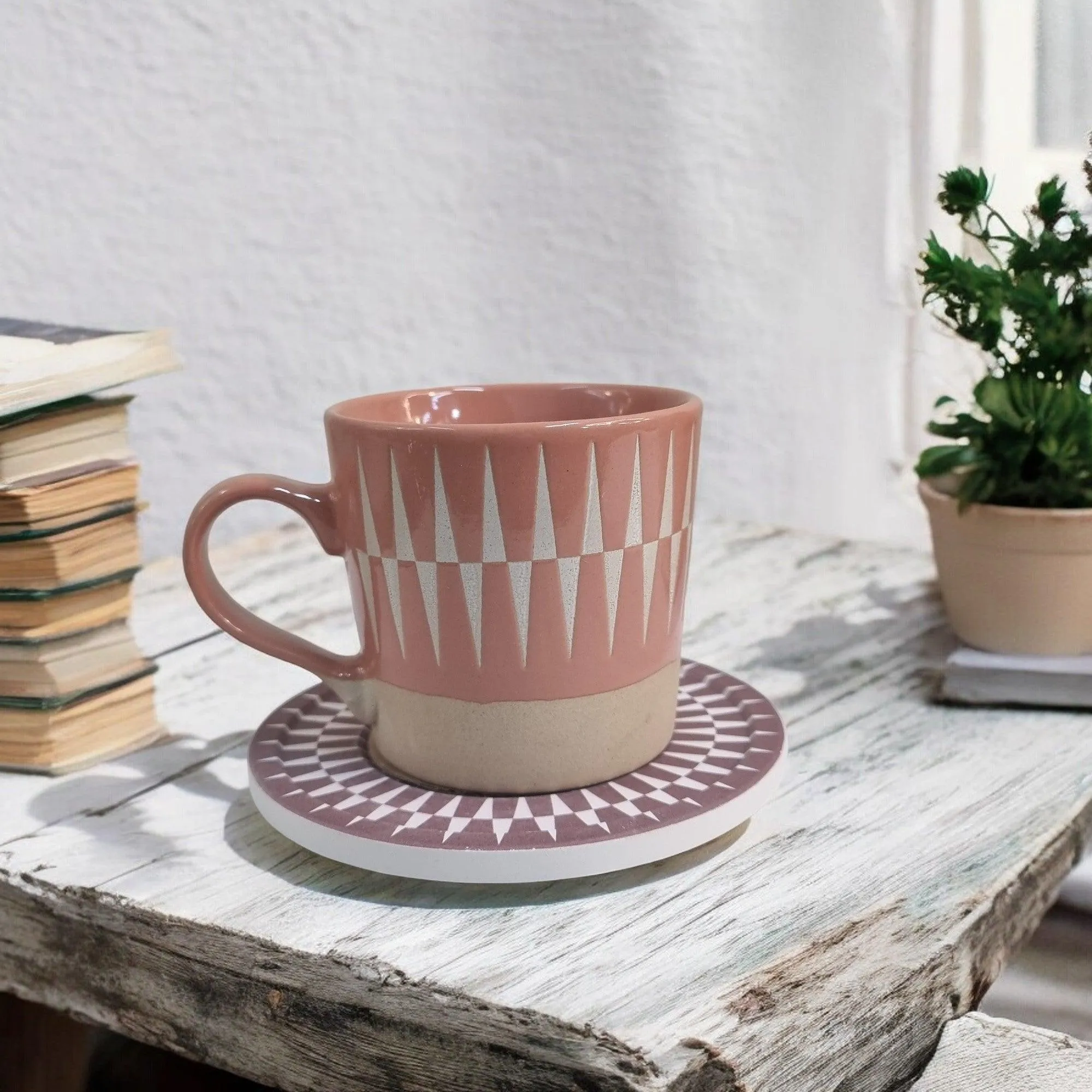 Nordic Thesame - Ceramic Mugs with Coasters