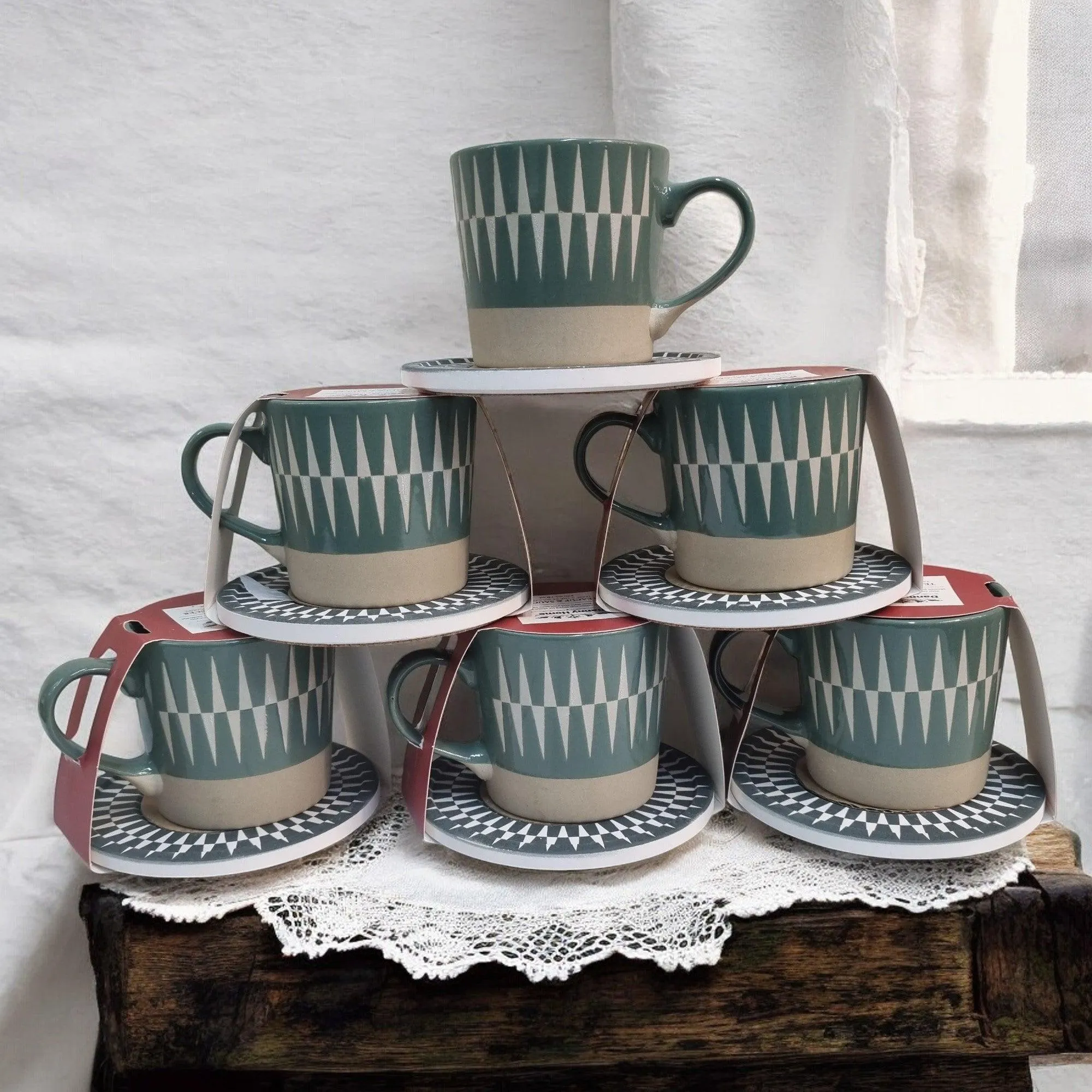 Nordic Thesame - Ceramic Mugs with Coasters