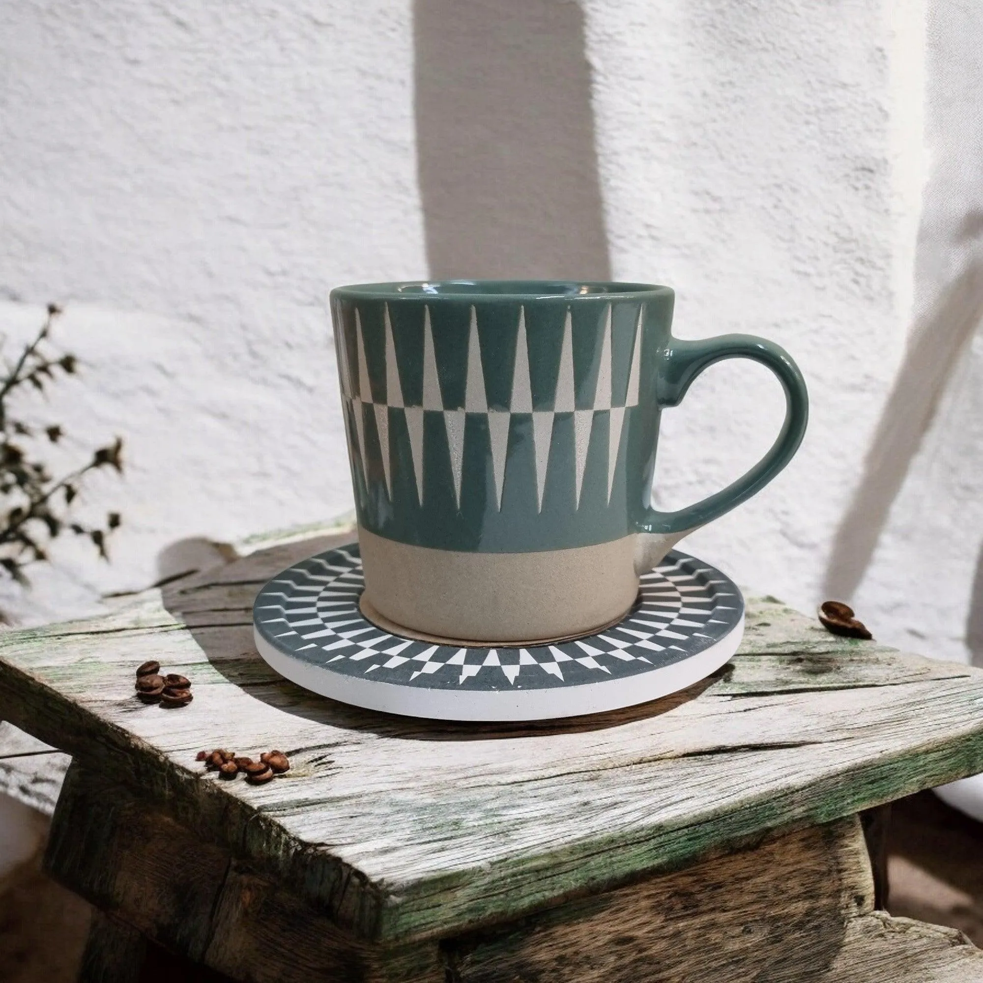Nordic Thesame - Ceramic Mugs with Coasters