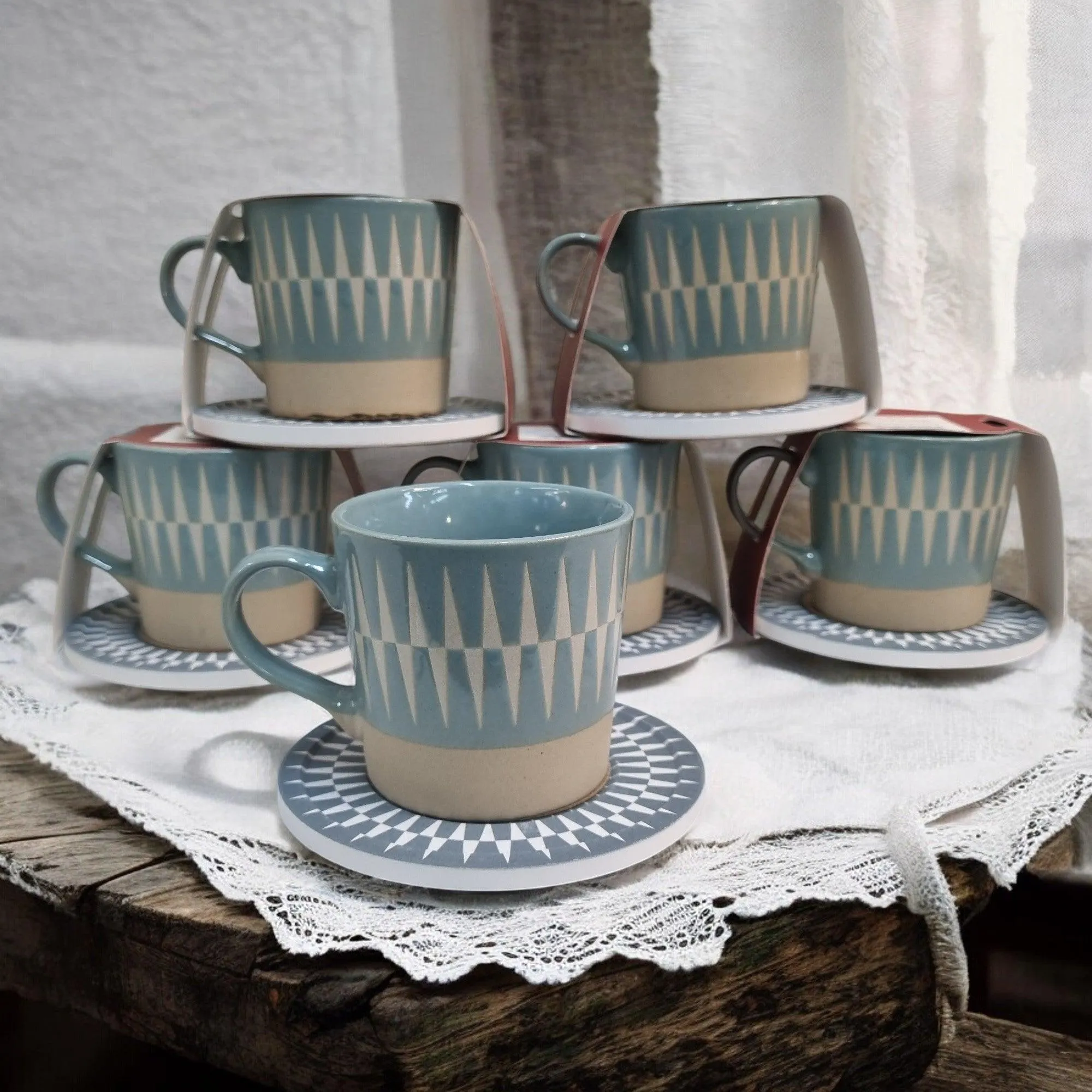 Nordic Thesame - Ceramic Mugs with Coasters