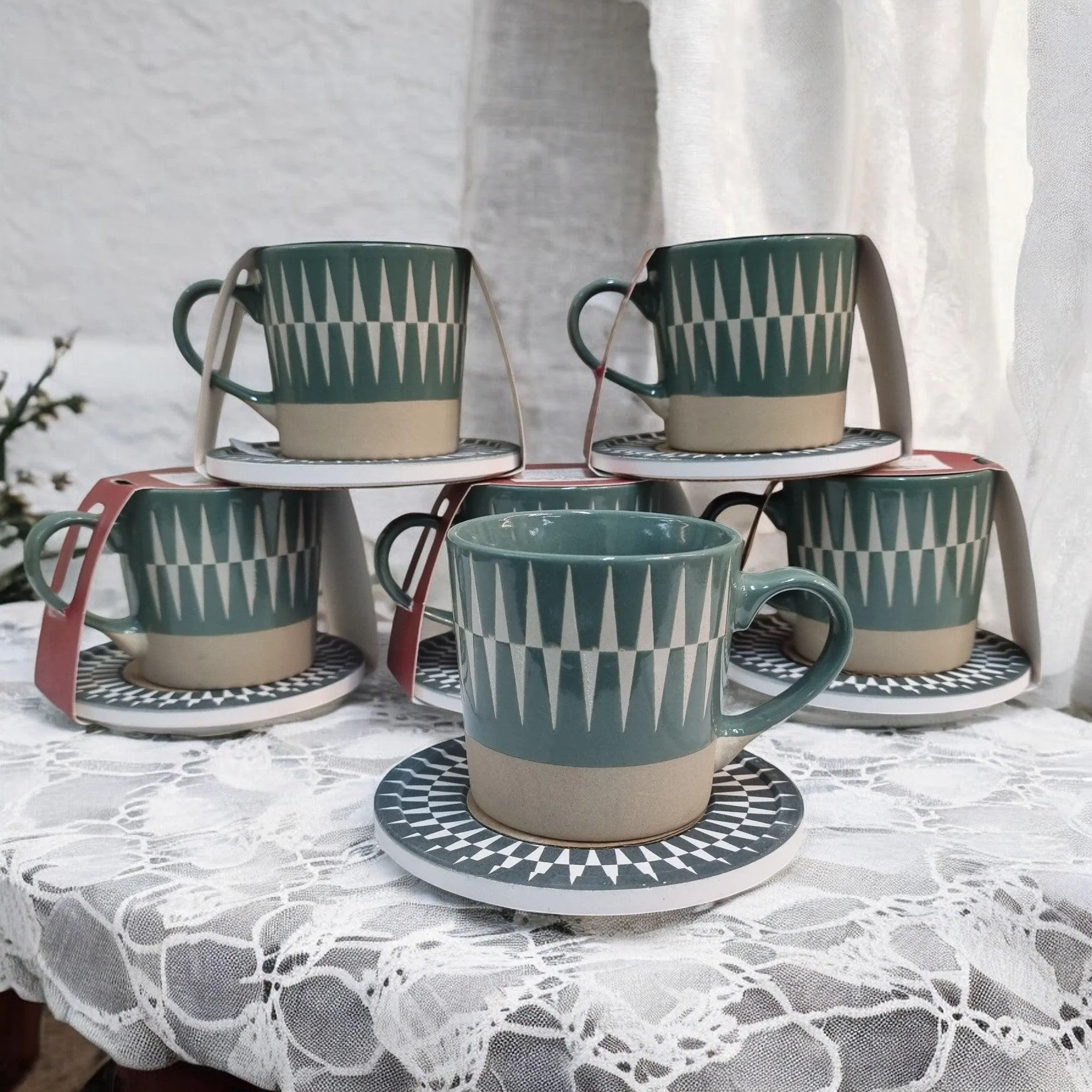 Nordic Thesame - Ceramic Mugs with Coasters